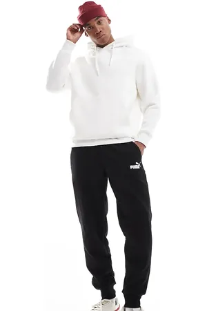 PUMA Joggers negros con logo de felpa Essentials de