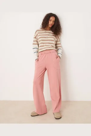 Free People Pantalones de estar por casa rosas de pernera ancha de
