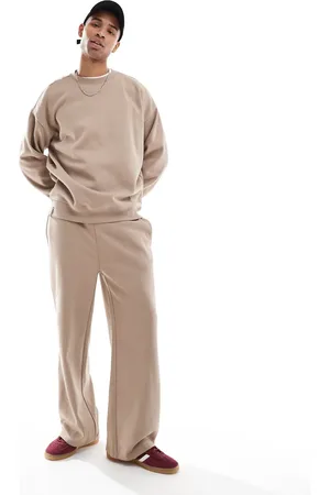 Threadbare Joggers color de pernera ancha de (parte de un conjunto)-Beis neutro