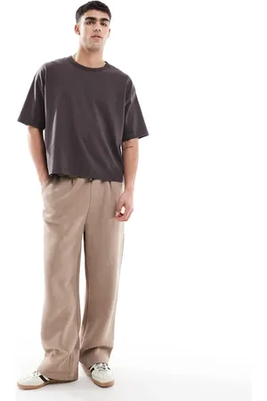 ASOS Joggers marrón lavado de pernera ancha de