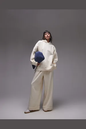 Topshop Joggers color con bajos vueltos premium de -Sin color