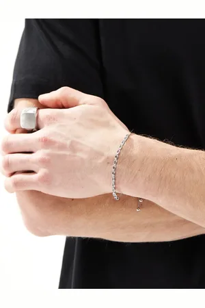 ASOS Pulsera de tenis plateada con cristales de