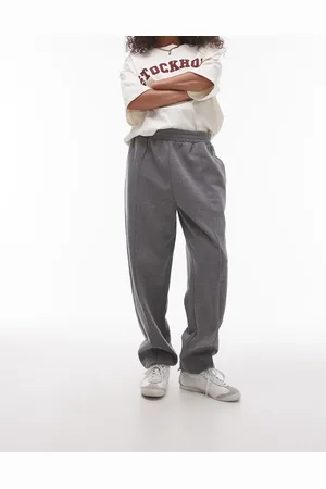 Topshop Joggers grises con jaretas y bajos ajustados de