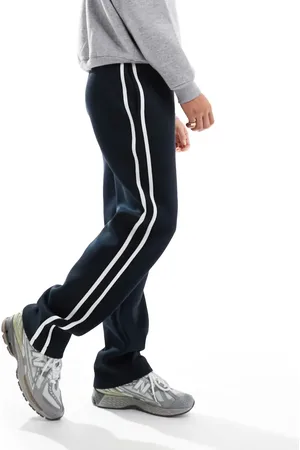 ASOS Joggers de pernera recta con detalle de cintas en contraste de tejido efecto neopreno de