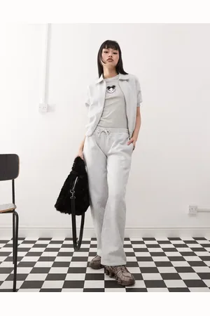 COLLUSION Joggers gris jaspeado de pernera recta de