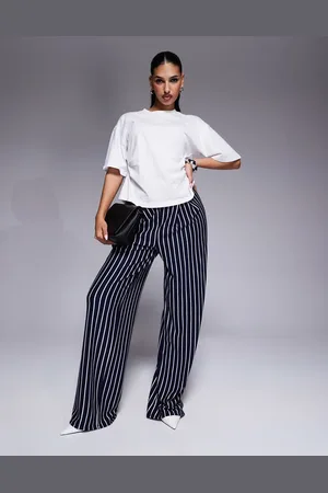 ASOS Joggers de sastre azul marino a rayas blancas de -Multicolor
