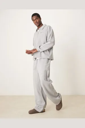 ASOS Joggers gris jaspeado de pernera ancha de (parte de un conjunto)