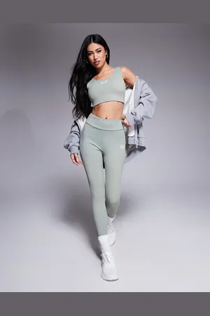 EA7 Leggings verdes con logo de Armani (parte de un conjunto)