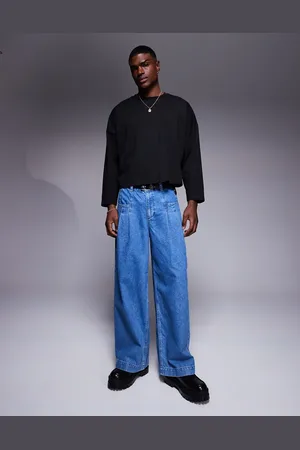 ASOS Vaqueros muy holgados con pinzas de -Azul