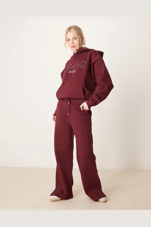 Tala Joggers de pernera ancha con logo de -Rojo