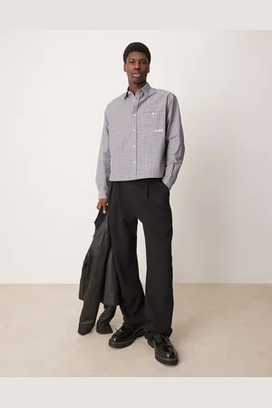 ASOS Joggers de vestir negros de corte ultragrande con pinzas de