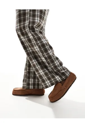 Tommy Hilfiger Pantuflas marrones estilo mocasines de ante de -Marrón