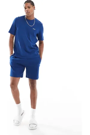 HUGO BOSS Pantalones cortos azules de punto gofrado de (parte de un conjunto)