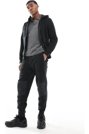 Ralph Lauren Joggers negros con diseño híbrido de felpa de (parte de un conjunto)