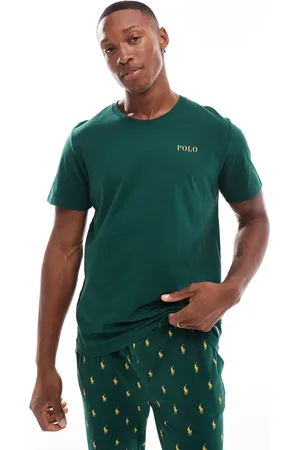 Ralph Lauren Camiseta de estar por casa verde con logo de