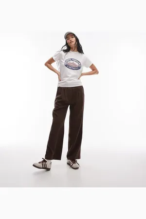 Topshop Joggers de vestir marrones de sastre de -Sin color