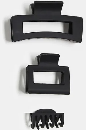 DesignB London Pack de 3 pinzas para el cabello mate de