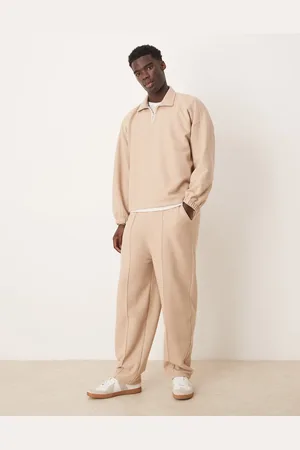 ASOS Joggers beis muy holgados de punto gofrado de (parte de un conjunto)-Neutro