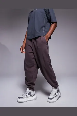 ASOS Joggers marrón oscuro lavado extragrandes de