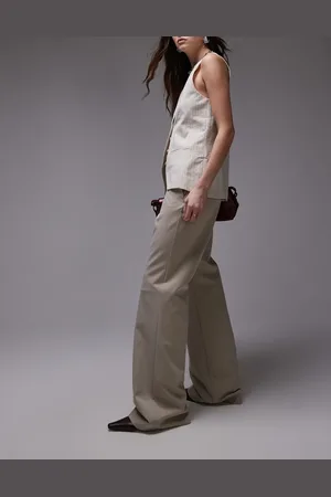 MANGO Pantalones de sastre claro con pinzas delanteras de -Neutro