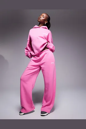 Kaiia Joggers rosas de pernera ancha con logo de (parte de un conjunto)