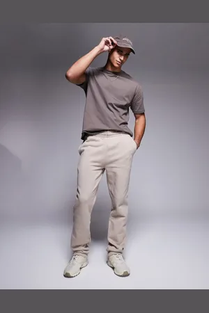 ASOS Joggers beis de pernera recta de tejido grueso de 400 g/m2 premium de -Beis neutro