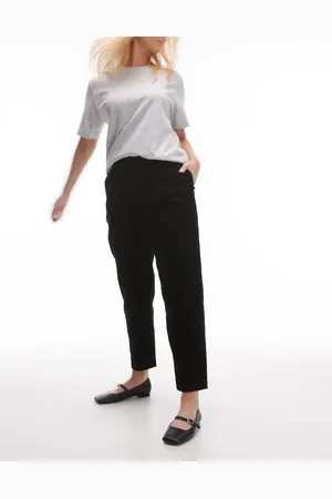 Topshop Pantalones negros con pinzas de pana de Hourglass