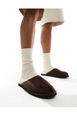 JACK & JONES Pantuflas marrones sin cierres de antelina de -Marrón