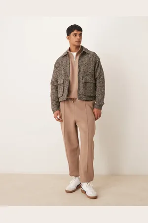 ASOS Joggers marrones extragrandes con pinzas de (parte de un conjunto)-Marrón