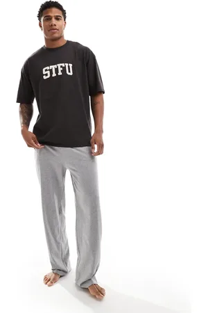 ASOS Pijama negro con estampado de texto "STFU" de -Multicolor