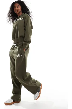 Ralph Lauren Joggers verde oscuro de pernera ancha de (parte de un conjunto)