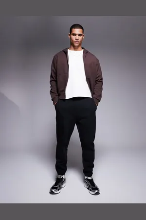 ASOS Joggers negros de corte tapered de tejido grueso de 400 g/m2 premium de