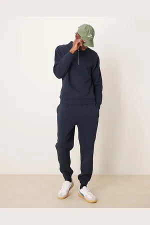 ASOS Joggers azul marino de corte tapered con pinzas de (parte de un conjunto)