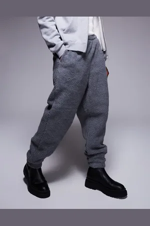ASOS Joggers grises extragrandes de borreguito de