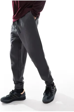 ASOS Joggers negro lavado de corte tapered de tejido grueso de 400 g/m2 premium de -Gris