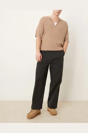 SELECTED Pantalones negros de pernera ancha con pinzas de Cordura Tony de