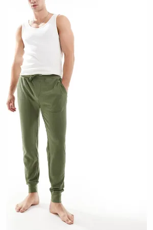 Ralph Lauren Joggers verdes de estar por casa con logo de punto gofrado de