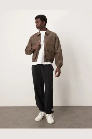 Abercrombie & Fitch Joggers negros con bajos ajustados y cordón ajustable de