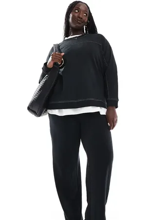 VERO MODA Joggers negros de pernera ancha de (parte de un conjunto)