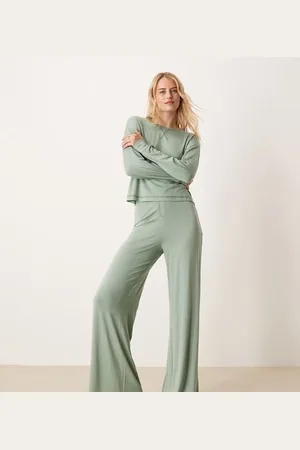 ASOS Pantalones de pijama verdes de tejido muy suave Mix & Match de ASOS DESIGN Tall-Rosa