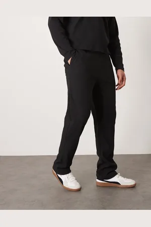 ASOS Joggers negro lavado de pernera recta de canalé de (parte de un conjunto)-Gris