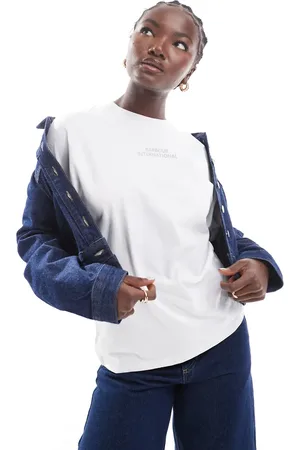 Barbour Camiseta blanca con logo Franchesca de