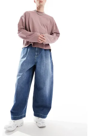 ASOS Vaqueros holgados y extragrandes con acabado lavado premium de -Azul