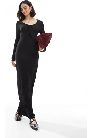 ONLY Vestido largo con lazada delantera de