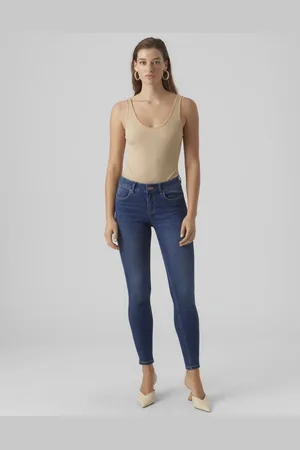VERO MODA Vaqueros azul medio de corte slim de