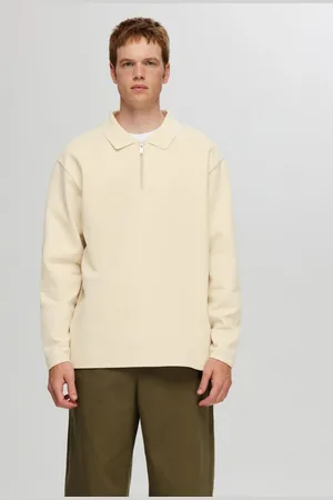 SELECTED Sudadera blanco con cremallera de -Gris