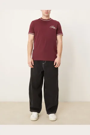 ASOS Pantalones negro lavado holgados y extragrandes con pespuntes en contraste de