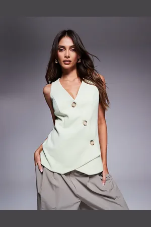 River Island Chaleco de traje asimétrico de