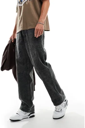 ASOS Pantalones azul lavado cargo holgados de pana de