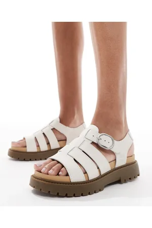 Timberland Sandalias cangrejeras beis de nobuk de -Marrón